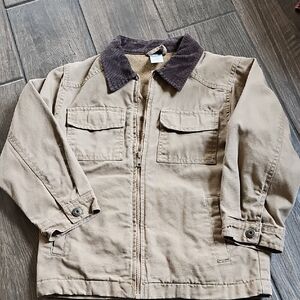 Gymboree Tan Jacket with Dark Brown Corduroy Collar